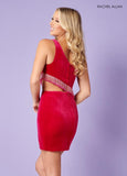 Style: 40170  Rachel Allen Short Homecoming Dress Size 2 Red with Fringes Sale!