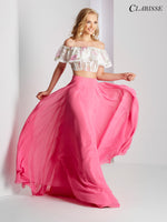 Style: 3531 Clarisse Prom Two Piece Lt Fushia/Multi