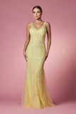 Style: A398 Nox Anabel Design Long Sleeveless Mermaid Dress with V-Neck Design  Prom Evening Party