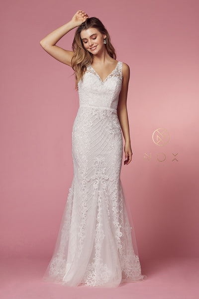 Style: A398W Full Length White Wedding Gown Dress Sizes 2-16 Destination