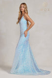 Style: C1094 Mermaid Prom Nox Anabel Blue and Pink 0-16