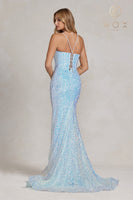 Style: C1094 Mermaid Prom Nox Anabel Blue and Pink 0-16