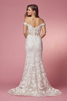 Style: C439W Mermaid Silhouette Sizes 4-14 White Wedding Gown Dress Train