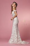 Style: C439W Mermaid Silhouette Sizes 4-14 White Wedding Gown Dress Train