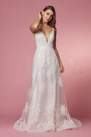 Style: C439W Mermaid Silhouette Sizes 4-14 White Wedding Gown Dress Train