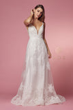 Style: C461 White Wedding Gown Dress Small Train Lace Appliques sizes 4-16