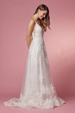 Style: C461 White Wedding Gown Dress Small Train Lace Appliques sizes 4-16