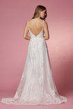 Style: C461 White Wedding Gown Dress Small Train Lace Appliques sizes 4-16