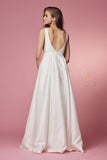 Style: E156W Nox Anabel White Wedding Gown Mermaid Syle Fitted Dress