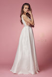 Style: E156W Nox Anabel White Wedding Gown Mermaid Syle Fitted Dress