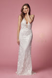 Style: F485W Long Mermaid Wedding Gown from Nox Anabel long Train with a Chiffon Overskirt