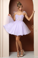 Style: F728 Homecoming Sleeveless Short Sizes 00-16 Lilac, Champagne Barbie