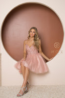 Style: F732 Short Homecoming Dance Dress 00-16 Blush, Champagne, Silver, White New Arrival