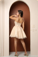 Style: F732 Short Homecoming Dance Dress 00-16 Blush, Champagne, Silver, White New Arrival