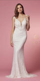 Style: JS923 White Wedding Gown Sizes 2-16 Short Train Flower Embroidery on Flower Lace Fabric