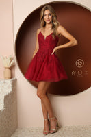 Style: R707 Gorgeous Embellishments Short Baby Doll  Skirt Burgundy Gold Orchid White Size 2-16