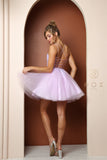 Style: T718 Homecoming Dance Baby Doll Dress Short Sizes 2-16 Lilac, Navy, Powder Blue, and White