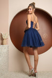 Style: T718 Homecoming Dance Baby Doll Dress Short Sizes 2-16 Lilac, Navy, Powder Blue, and White