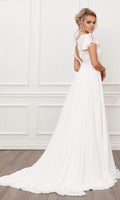 Style: R471 Nox Anabel Design Wedding Gown Dress in Soft Chiffon with Short Sleeves Available in Plus Sizes